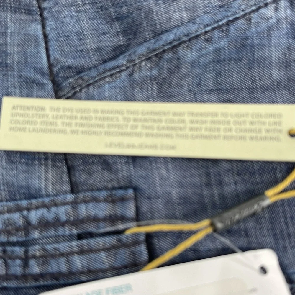 Level 99 Blue Denim Picket Tencel and Linen Trousers Size 27 NWT - Picture 13 of 13